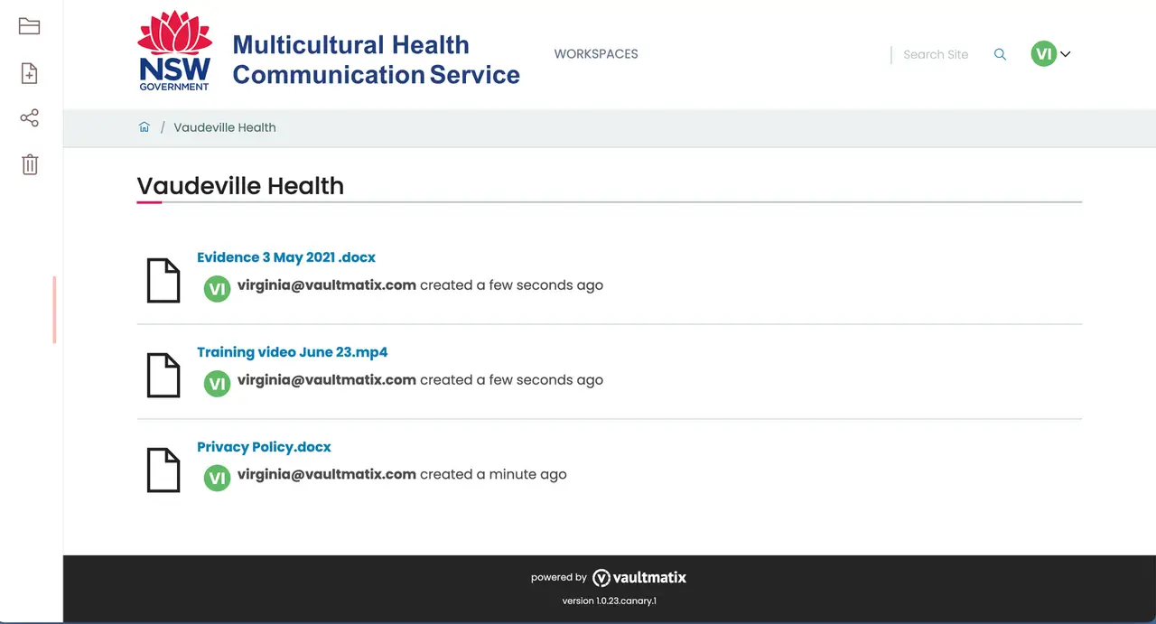Vaultmatix for translation workflow: NSW MHCS
